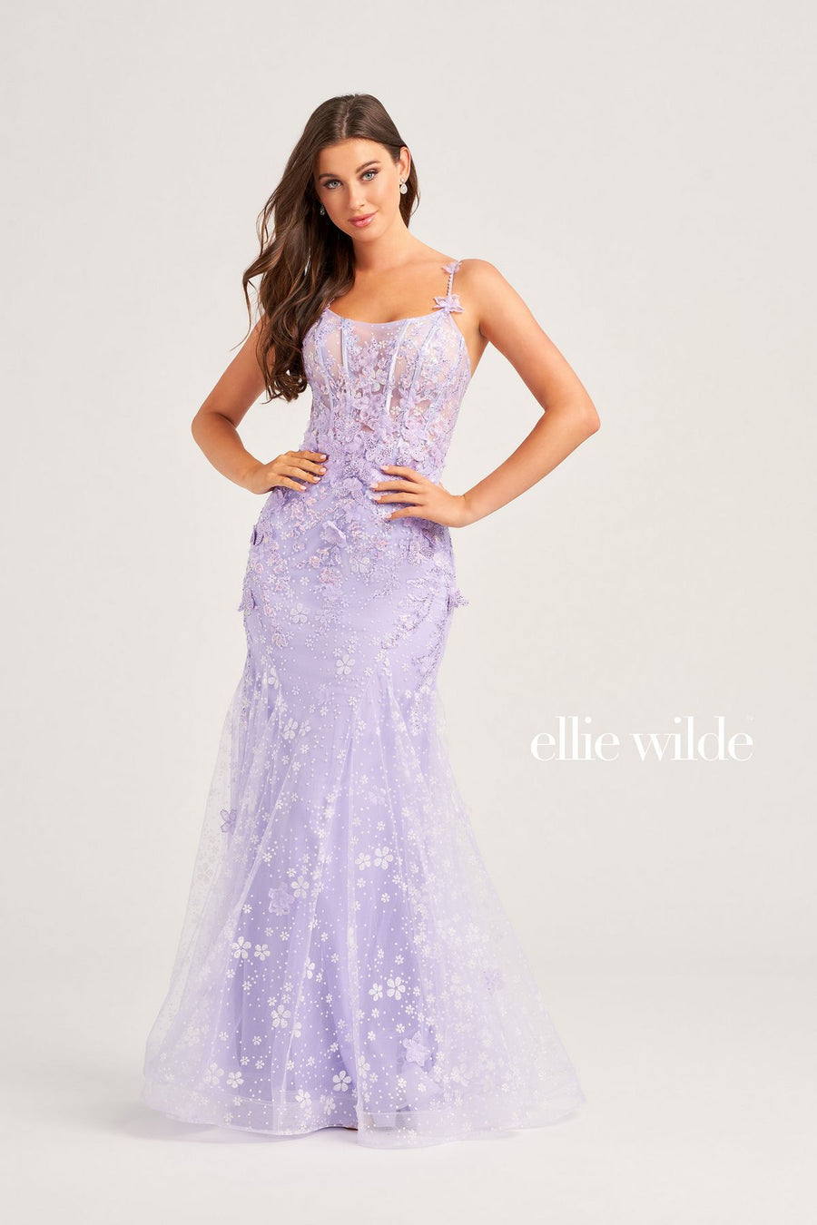 Prom Dresses Fitted Long Formal Glitter Prom Gown Lilac