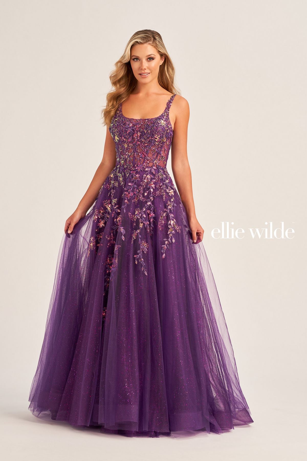 Prom Dresses Glitter Ball Gown Long Formal Prom Dress Dark Purple