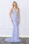 Prom Dresses Formal Prom Long Mermaid Detachable Train Dress Periwinkle