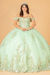 Quinceniera Dresses Long Off Shoulder Ball Gown Quinceanera Dress Sage