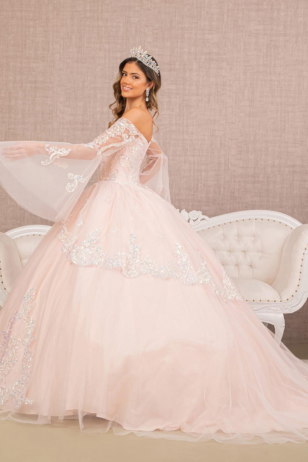 Quinceniera Dresses Quinceanera Dress Long Off Shoulder Glitter Ball Gown Blush