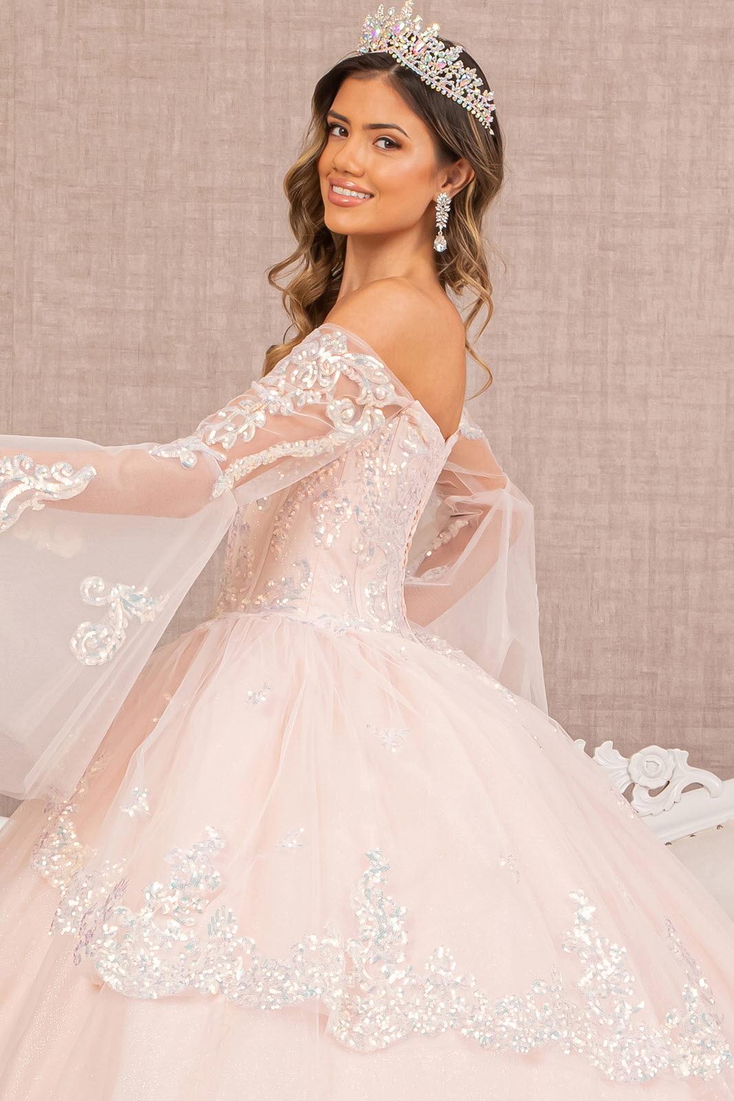 Quinceniera Dresses Quinceanera Dress Long Off Shoulder Glitter Ball Gown Blush