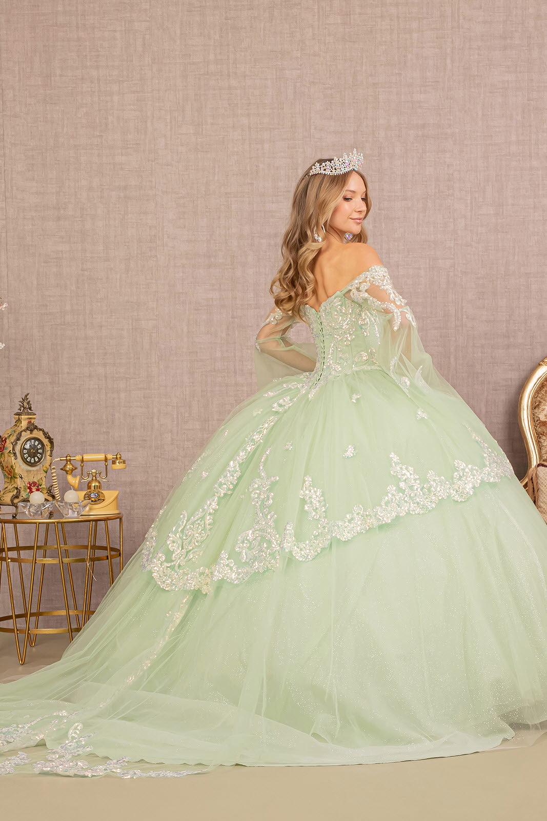 Quinceniera Dresses Quinceanera Dress Long Off Shoulder Glitter Ball Gown Sage