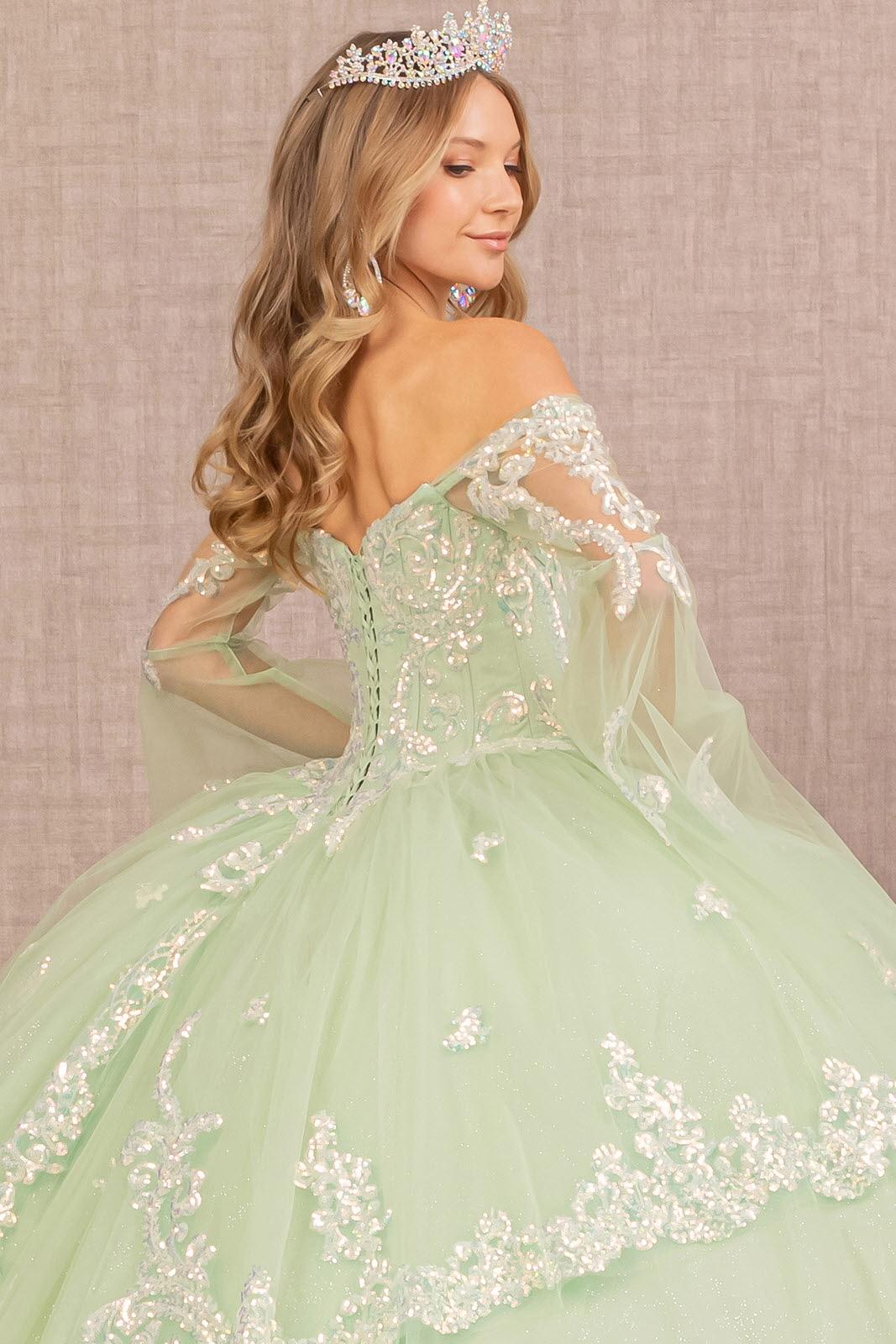 Quinceniera Dresses Quinceanera Dress Long Off Shoulder Glitter Ball Gown Sage