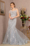 Prom Dresses Prom Long Spaghetti Strap Trumpet Gown Silver