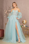 Prom Dresses Long Off Shoulder Prom Gown Baby Blue