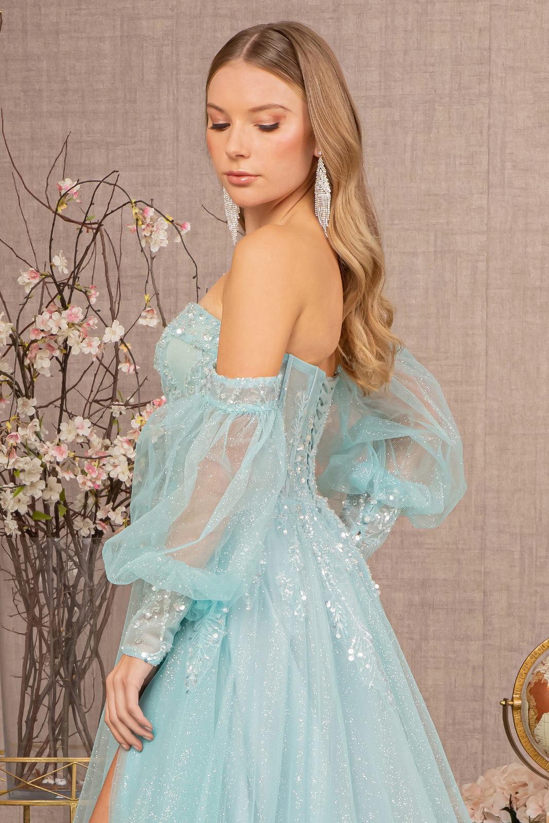 Prom Dresses Long Off Shoulder Prom Gown Baby Blue