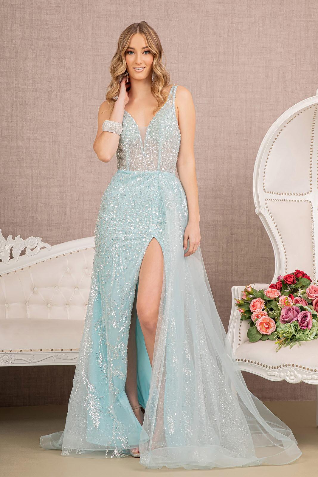 Prom Dresses Prom Long Sleeveless Formal Dress Baby Blue