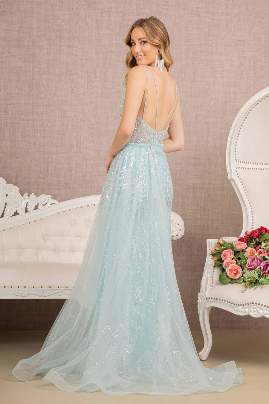 Prom Dresses Prom Long Sleeveless Formal Dress Baby Blue