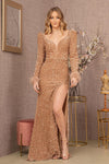 Prom Dresses Long Formal Feather Velvet Mermaid Prom Gown Gold