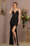 Prom Dresses Long Spaghetti Strap Mermaid Prom Gown Black