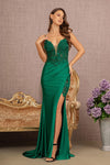 Prom Dresses Long Spaghetti Strap Mermaid Prom Gown Emerald Green