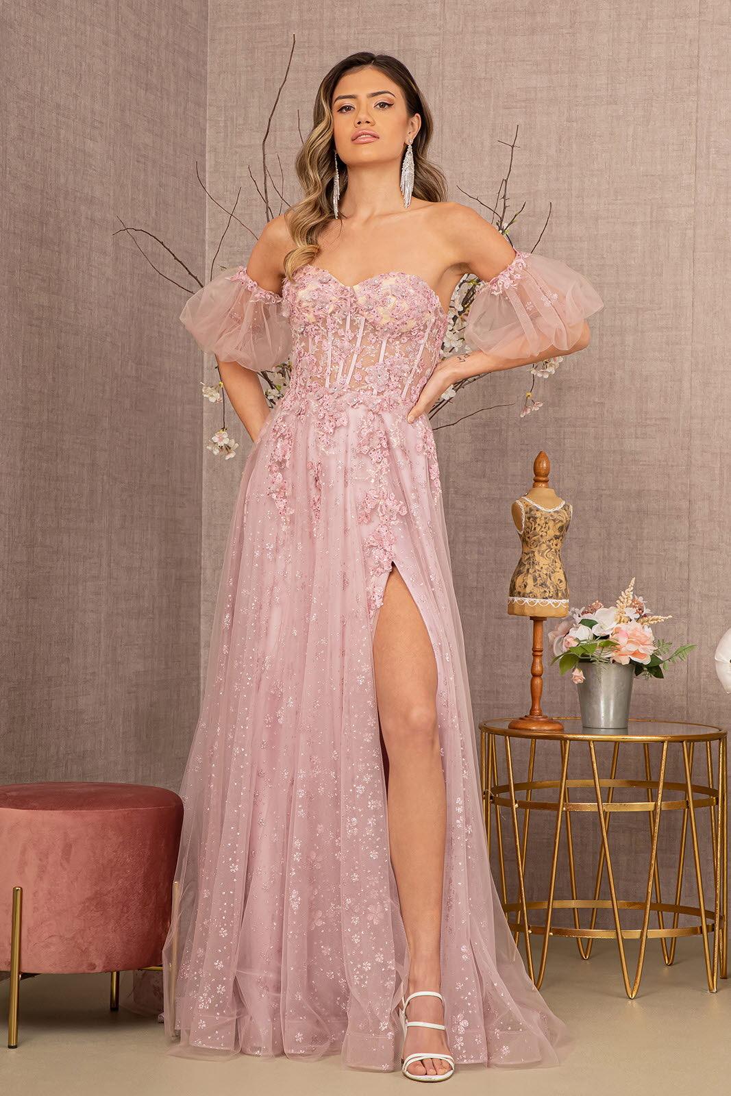 Prom Dresses Long Strapless A Line Prom Gown Dusty Rose