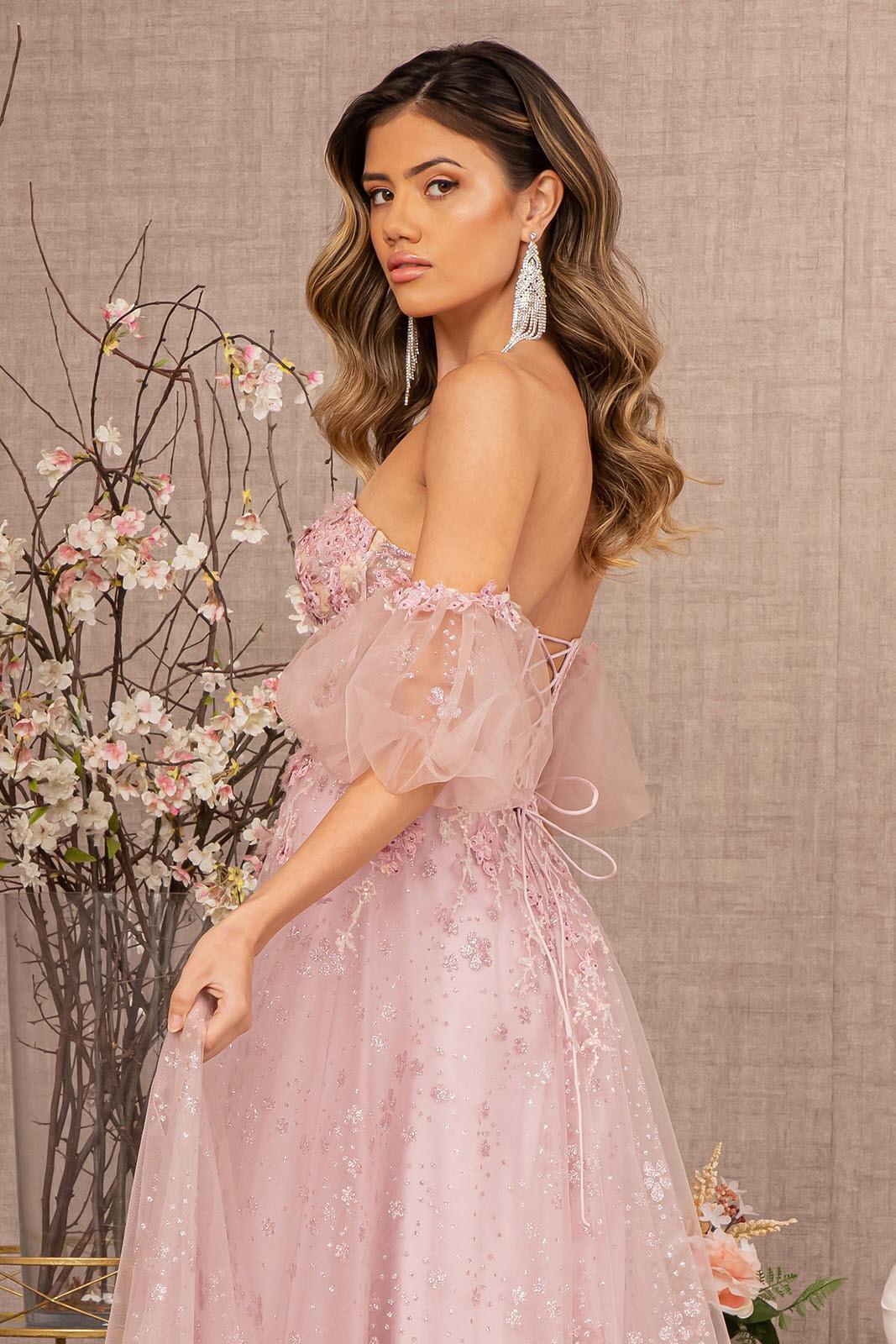 Prom Dresses Long Strapless A Line Prom Gown Dusty Rose