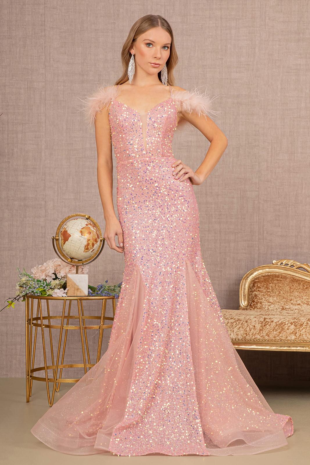 Prom Dresses Prom Long Glitter Trumpet Gown Rose Gold