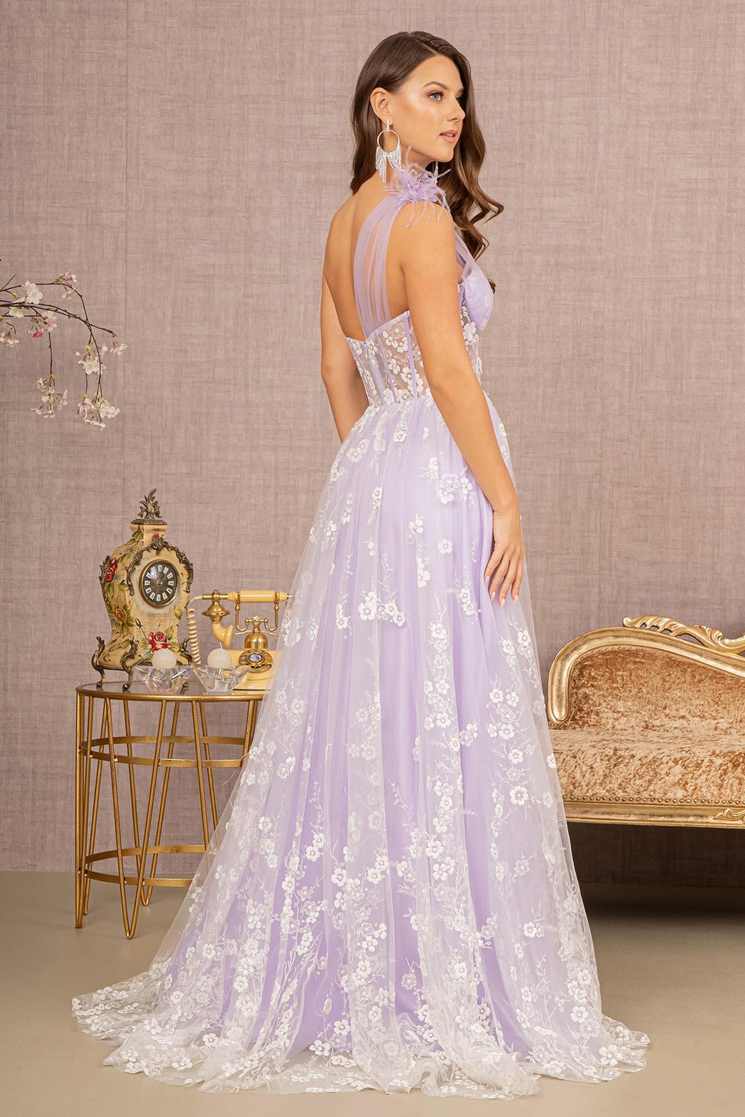 Prom Dresses Long One Shoulder A Line Prom Gown Lavender