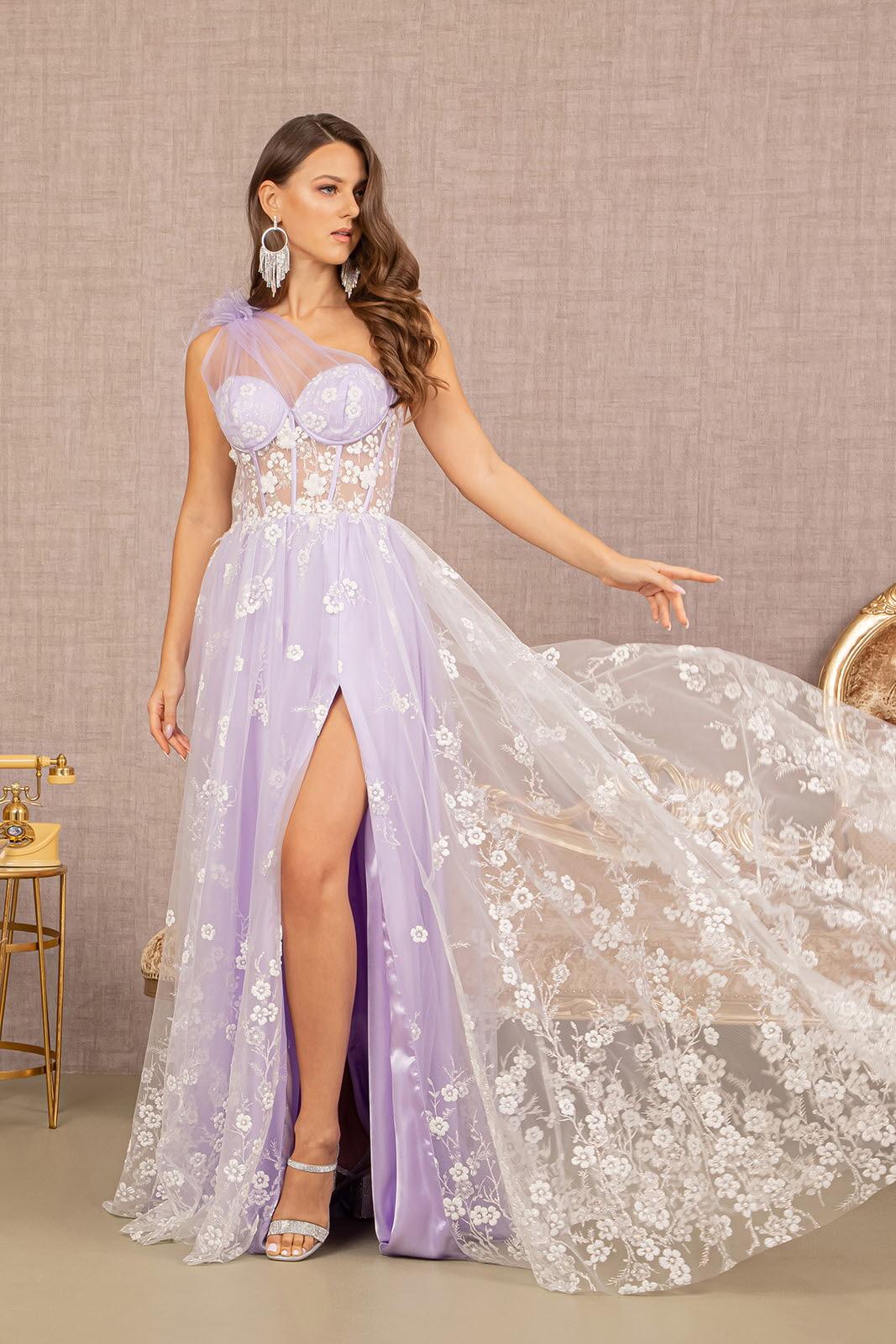 Prom Dresses Long One Shoulder A Line Prom Gown Lavender