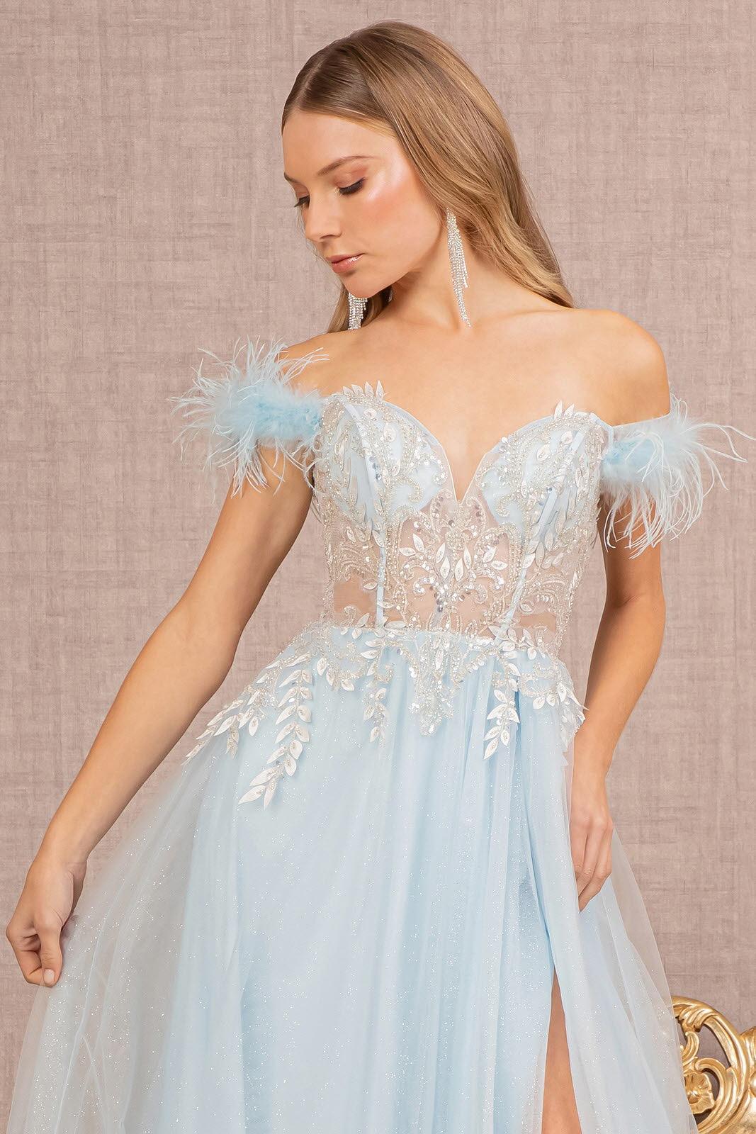 Prom Dresses Prom Long Off Shoulder Gown Baby Blue