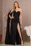 Prom Dresses Long One Shoulder Glitter Prom Gown Black