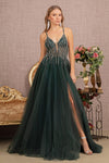 Prom Dresses Prom Long Spaghetti Strap Beaded Gown Green