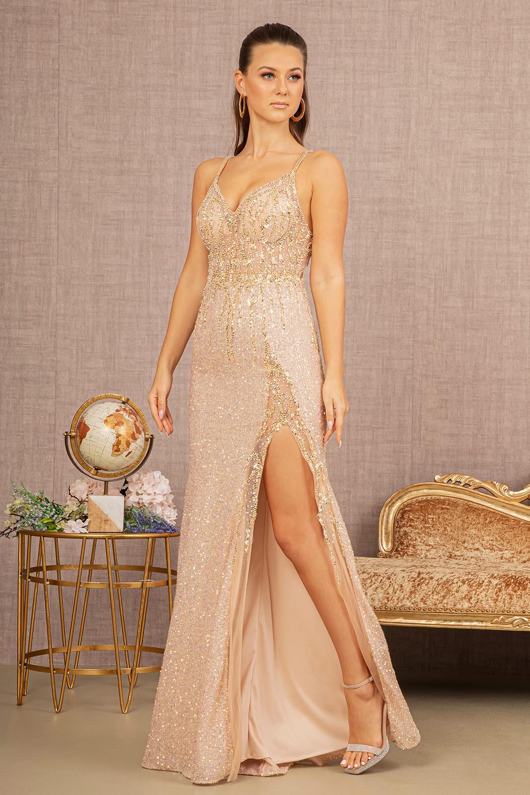 Prom Dresses Prom Long Formal Glitter Mermaid Dress Champagne