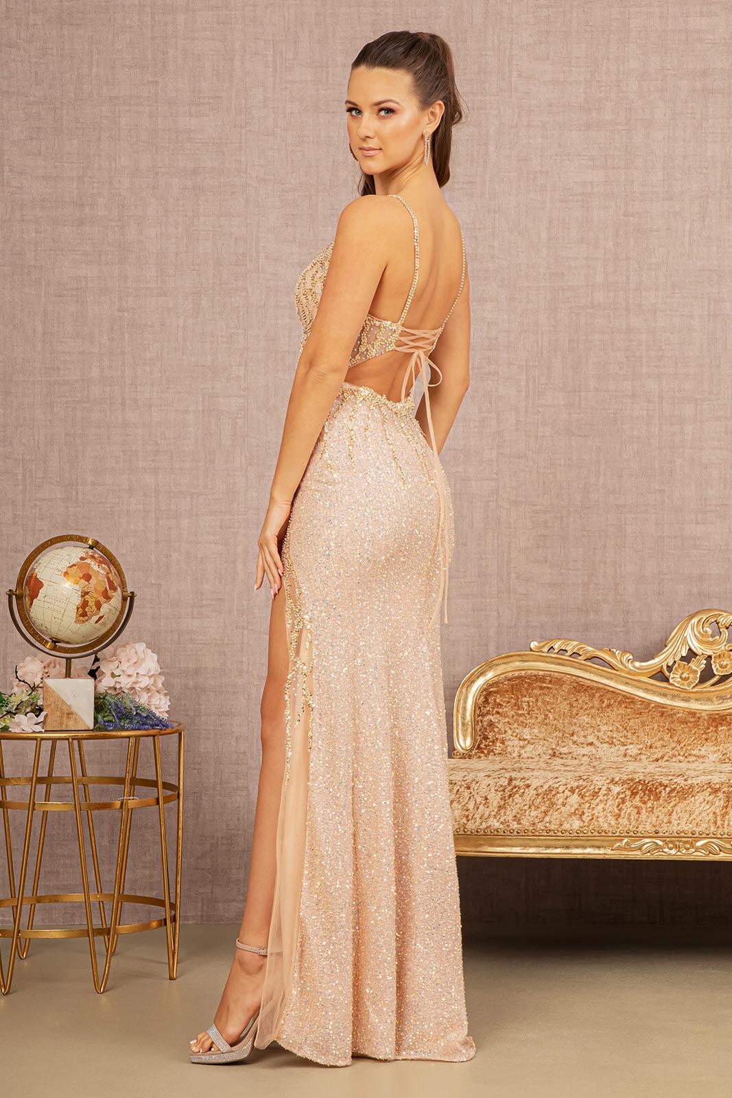 Prom Dresses Prom Long Formal Glitter Mermaid Dress Champagne