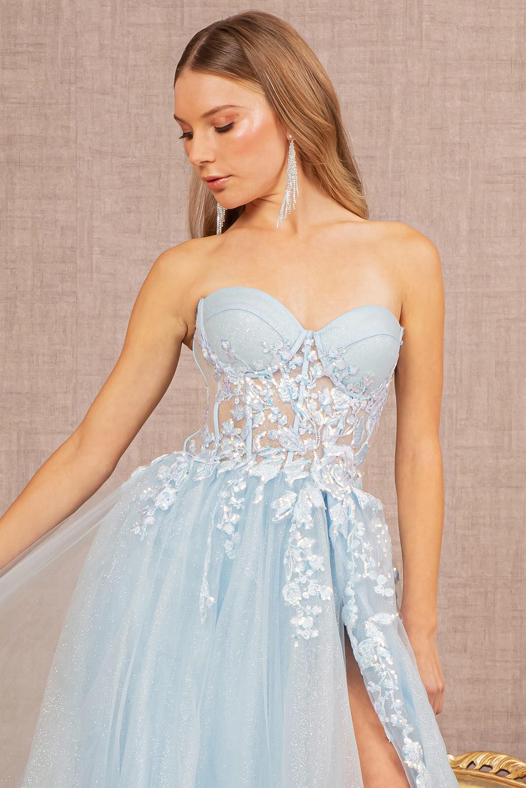 Prom Dresses Prom Long Strapless Formal Dress Baby Blue