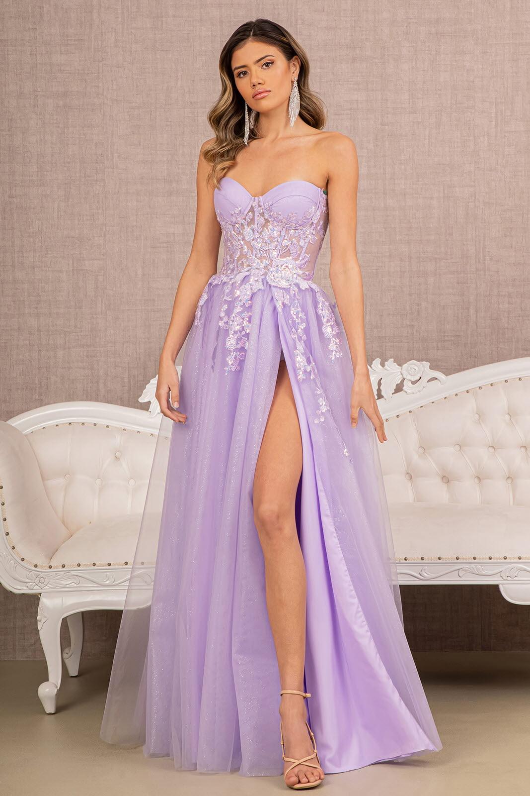 Prom Dresses Prom Long Strapless Formal Dress Lilac