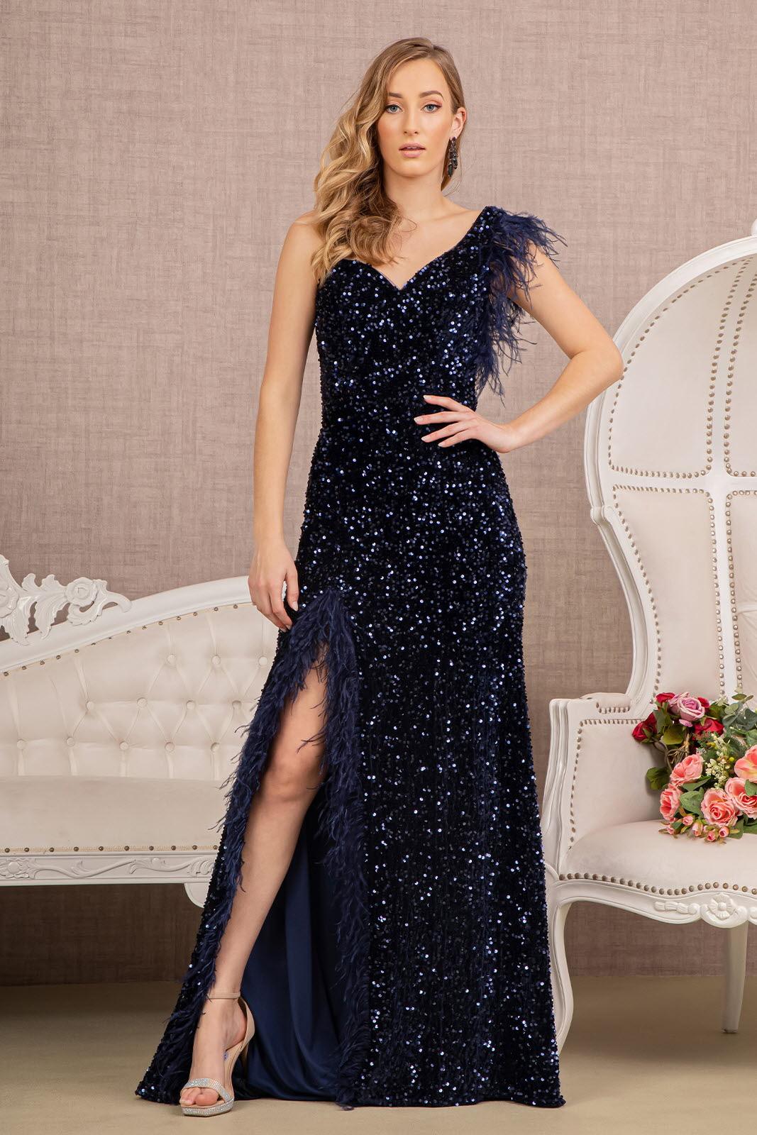 Prom Dresses Prom Long Velvet Mermaid Gown Navy