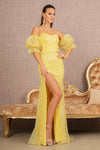 Prom Dresses Long Spaghetti Strap Fitted Prom Gown Yellow