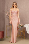 Prom Dresses Long Off Shoulder Glitter Prom Gown Rose Gold