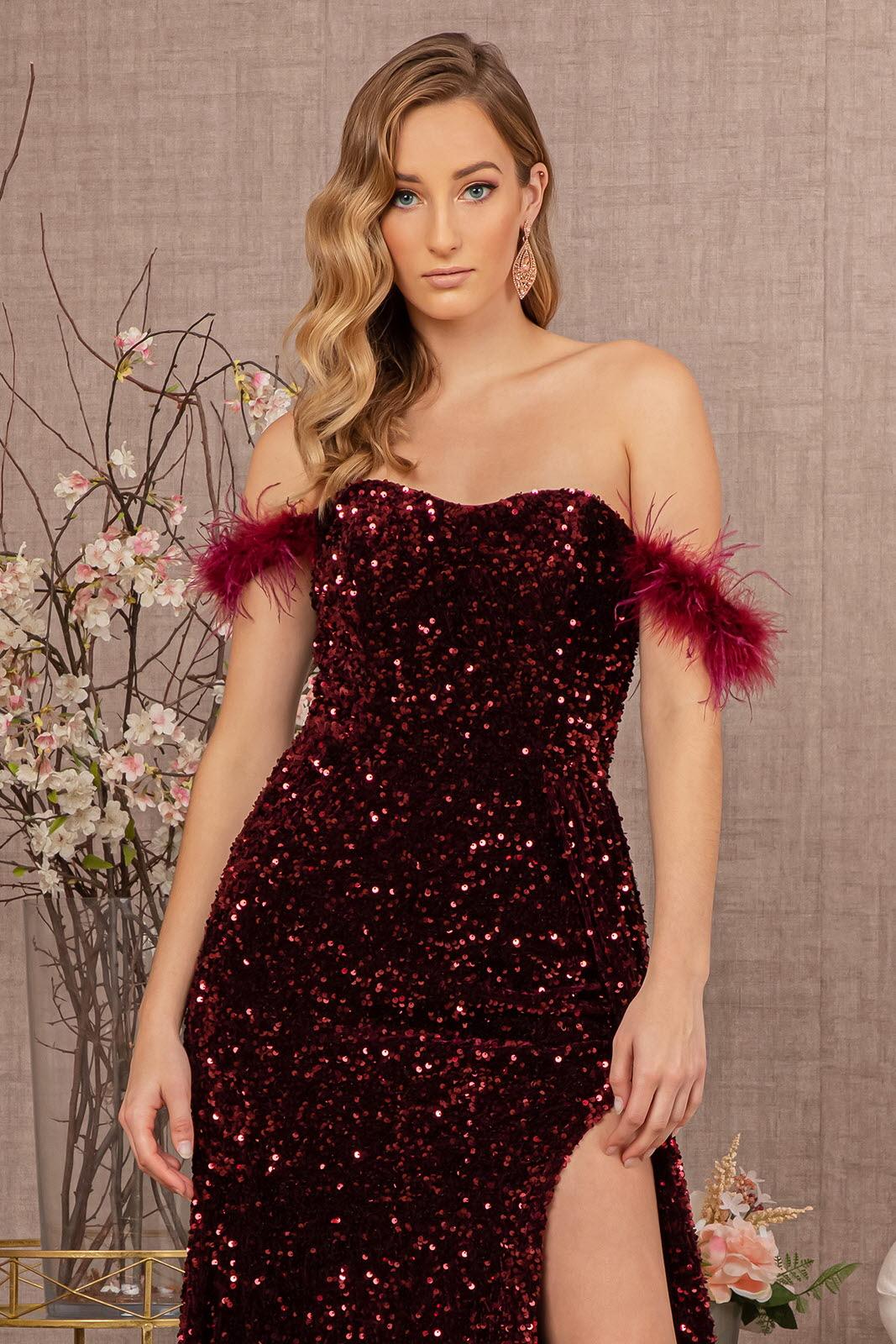 Prom Dresses Long Off Shoulder Velvet Prom Dress Wine