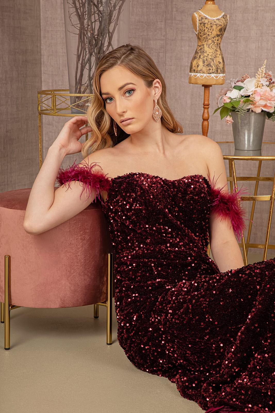 Prom Dresses Long Off Shoulder Velvet Prom Dress Wine