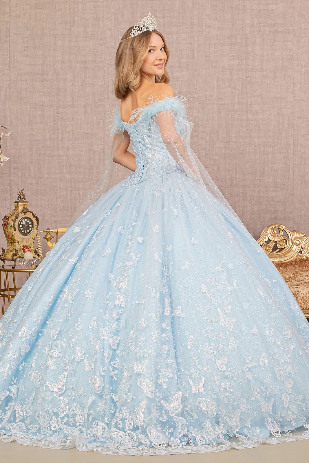 Quinceniera Dresses Long Quinceanera Dress Off Shoulder Ball Gown Baby Blue