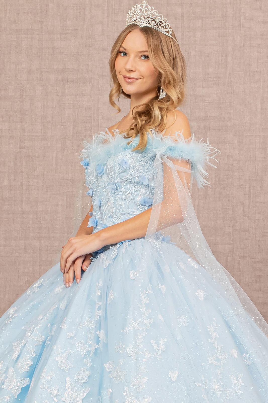 Quinceniera Dresses Long Quinceanera Dress Off Shoulder Ball Gown Baby Blue