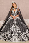 Quinceniera Dresses Long Quinceanera Dress Glitter Ball Gown Black/White