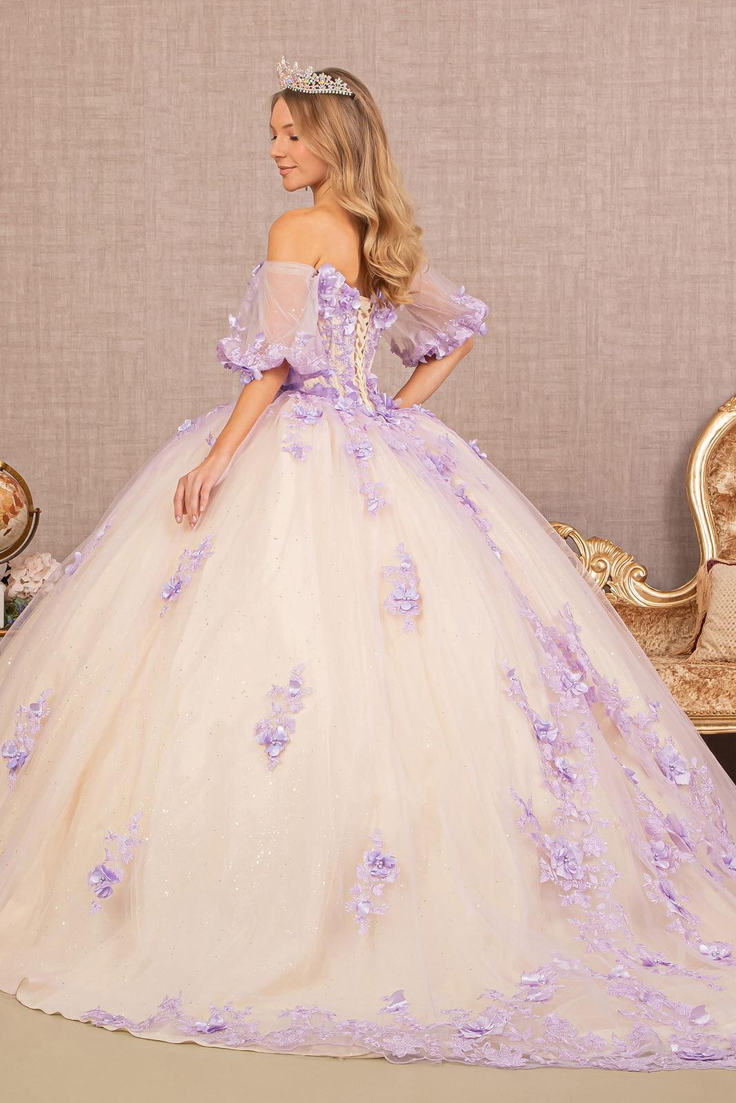 Quinceniera Dresses Long Off Shoulder Quinceanera Dress Lilac/Nude