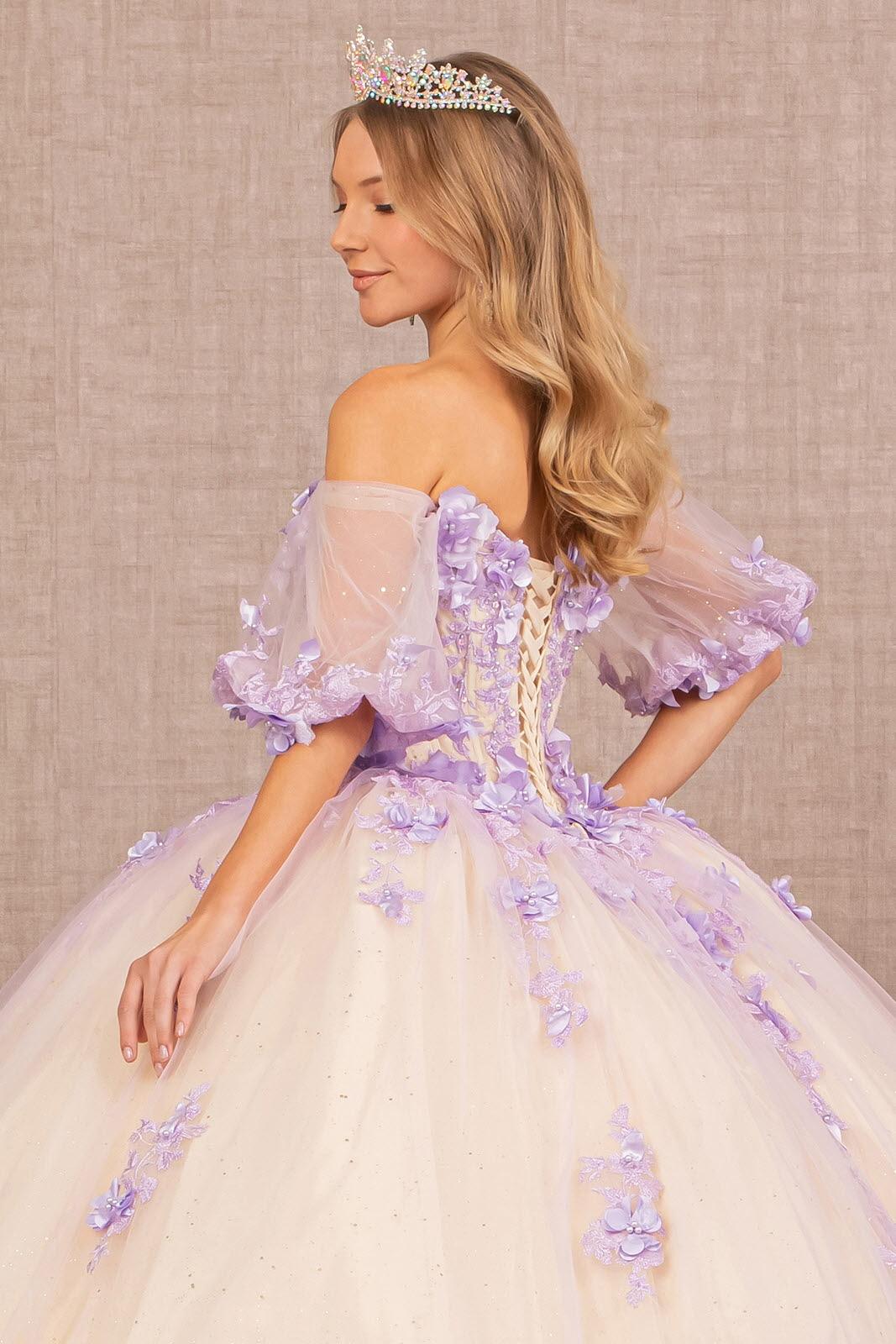 Quinceniera Dresses Long Off Shoulder Quinceanera Dress Lilac/Nude