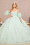 Quinceniera Dresses Long Strapless Quinceanera Ball Gown  Mint