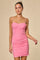 Cocktail Dresses Short Spaghetti Strap Mesh Bodycon Dress Pink