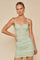 Cocktail Dresses Short Spaghetti Strap Mesh Bodycon Dress Sage