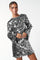 Cocktail Dresses Short Sequin Bell Long Sleeve Mini Dress Silver