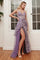 Prom Dresses Spaghetti Strap Long Prom Dress Gold Violet