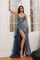 Prom Dresses Spaghetti Strap Long Prom Dress Lapis Blue