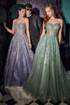 Prom Dresses Strapless Long Prom Dress Smoky Blue