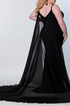 Formal Dresses Long Chiffon Cape Black