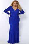 Formal Dresses Long Sleeve Plus Size Formal Evening Gown Cobalt