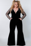 Formal Dresses Long Formal Stertch Velvet Jumpsuit Caviar