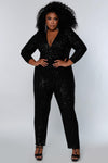 Formal Dresses Plus Size Long Sleeve Formal Jumpsuit Jet