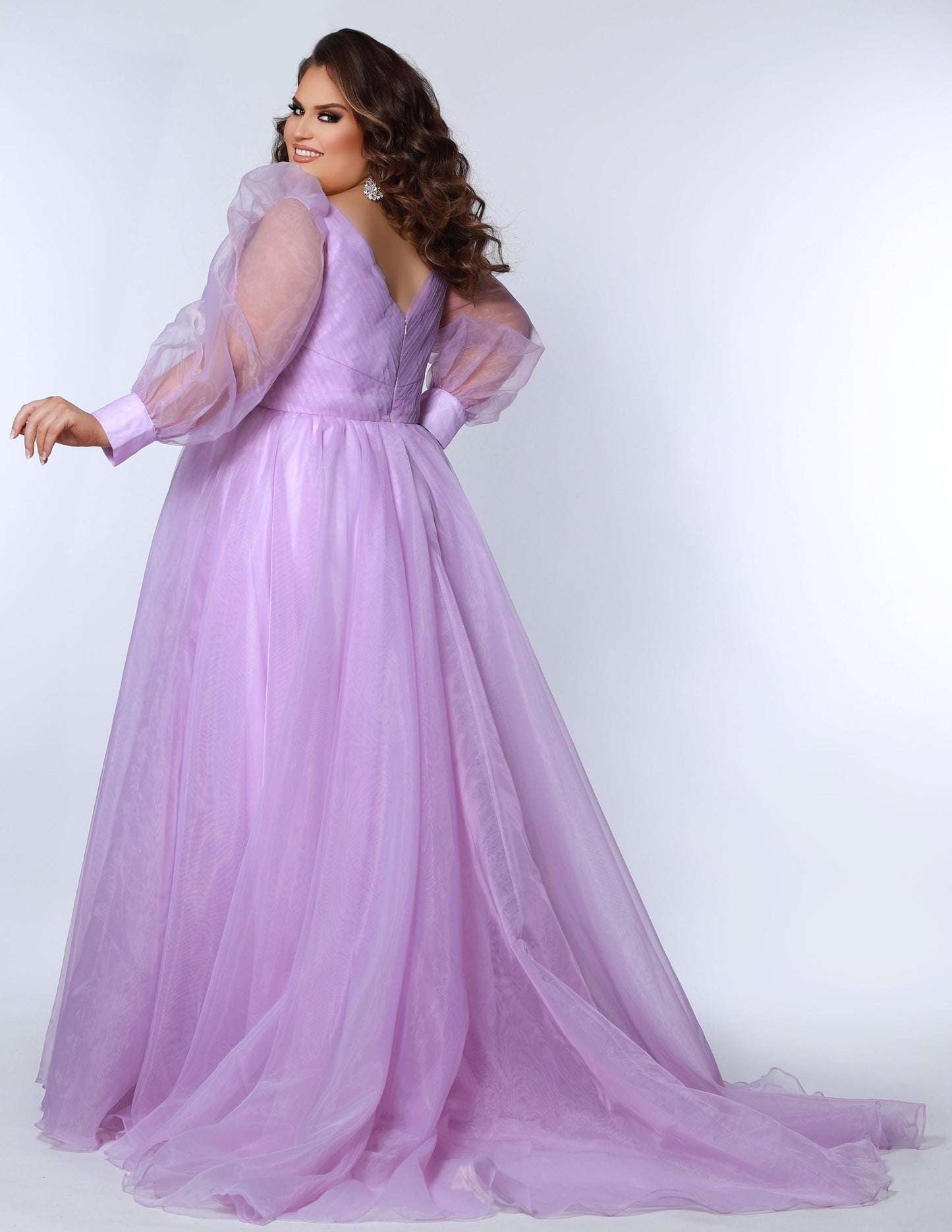 Formal Dresses Plus Size Long Sleeve Evening Formal Gown Lilac